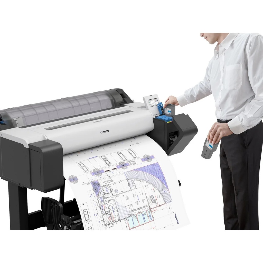 Canon imagePROGRAF TM-350 mit ausgedrucktem Plan